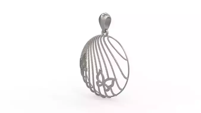 Ultra Vision Oval Butterfly Women Pendant