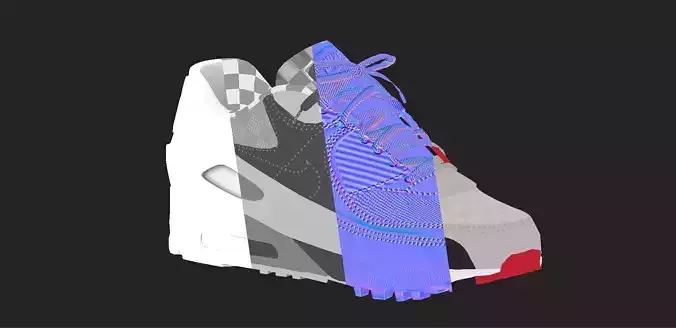texture pack air max 90 Low-poly 3D model