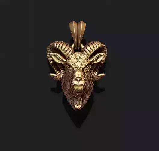 Goat head pendant 3D print model