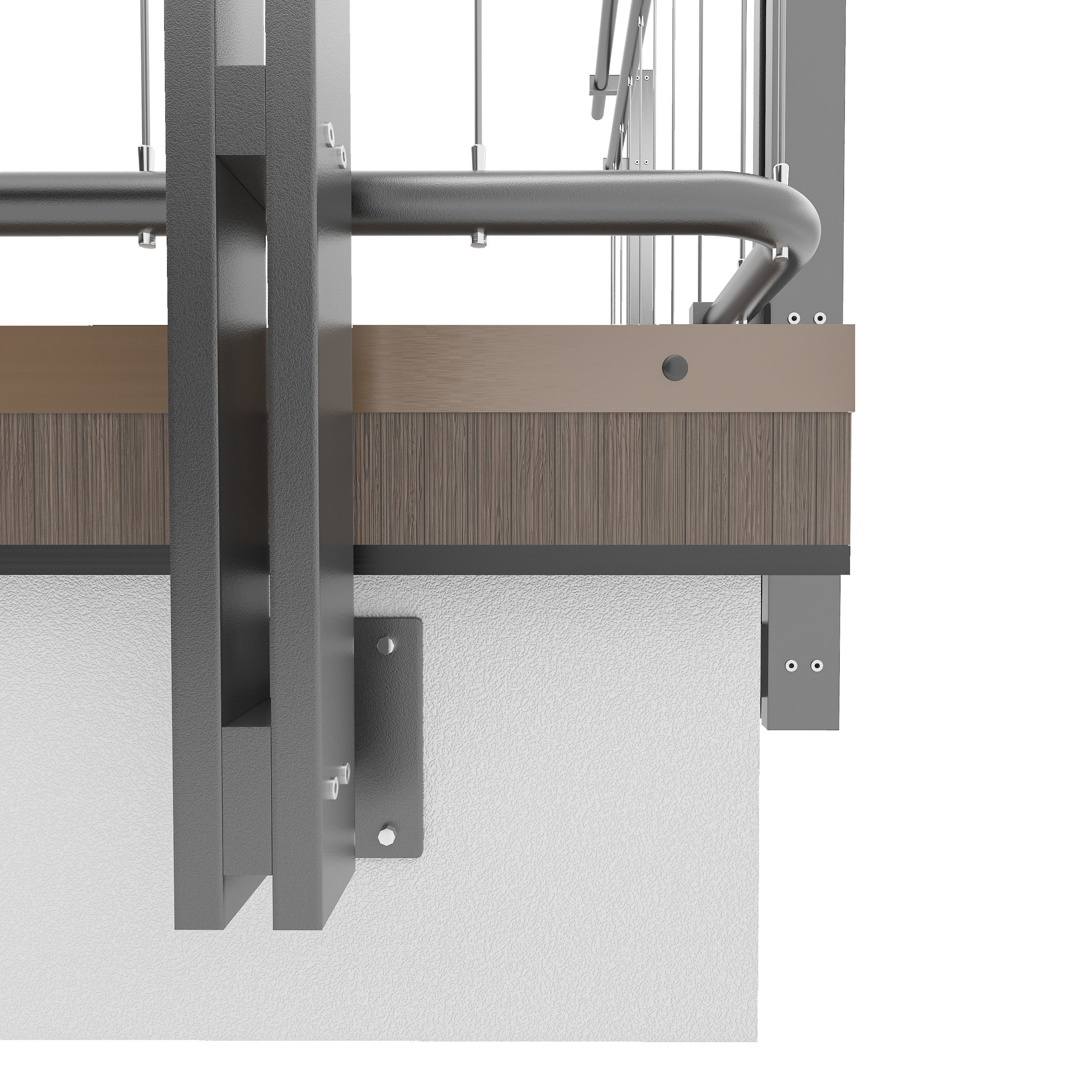 Cable railing 3D model_3