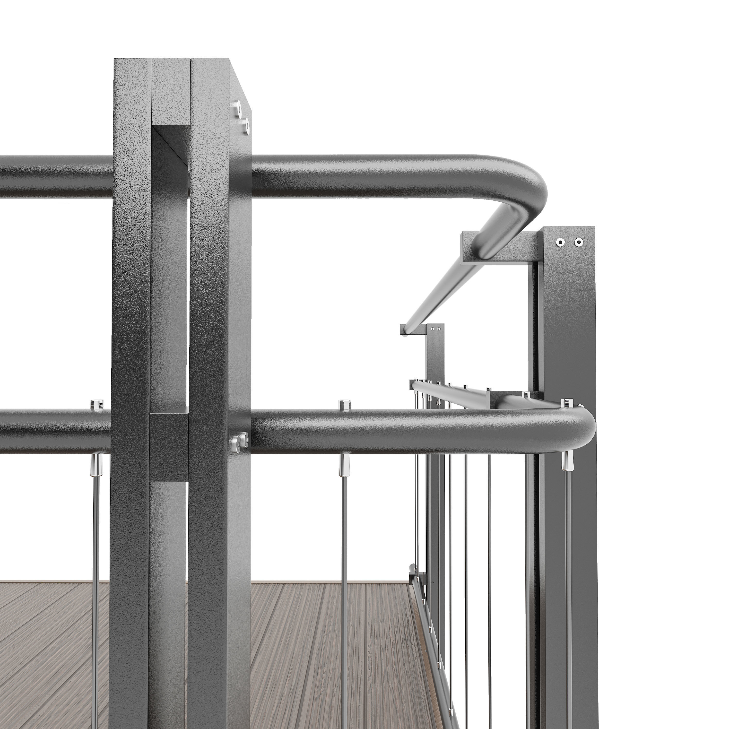 Cable railing 3D model_2