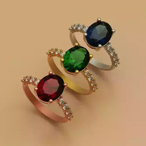 Diamond ring oval-round