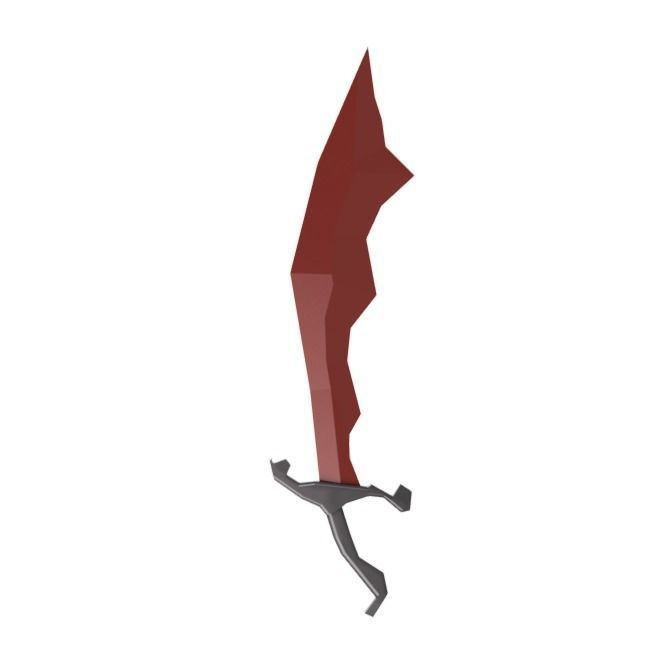 Oldschool Runescape - Life Size Dragon Scimitar 3D print model_1