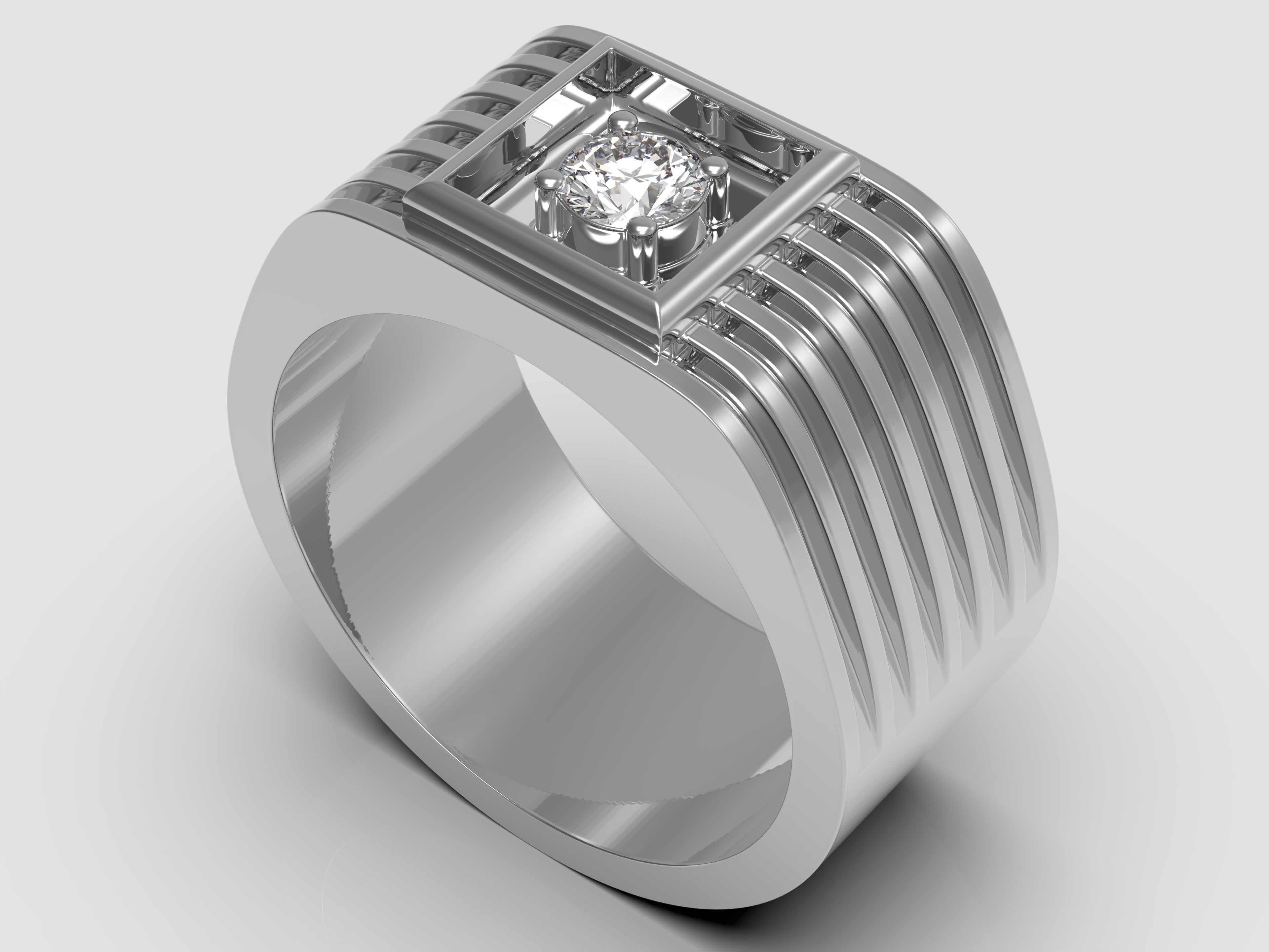 Ring with diamonds 3D print model_4
