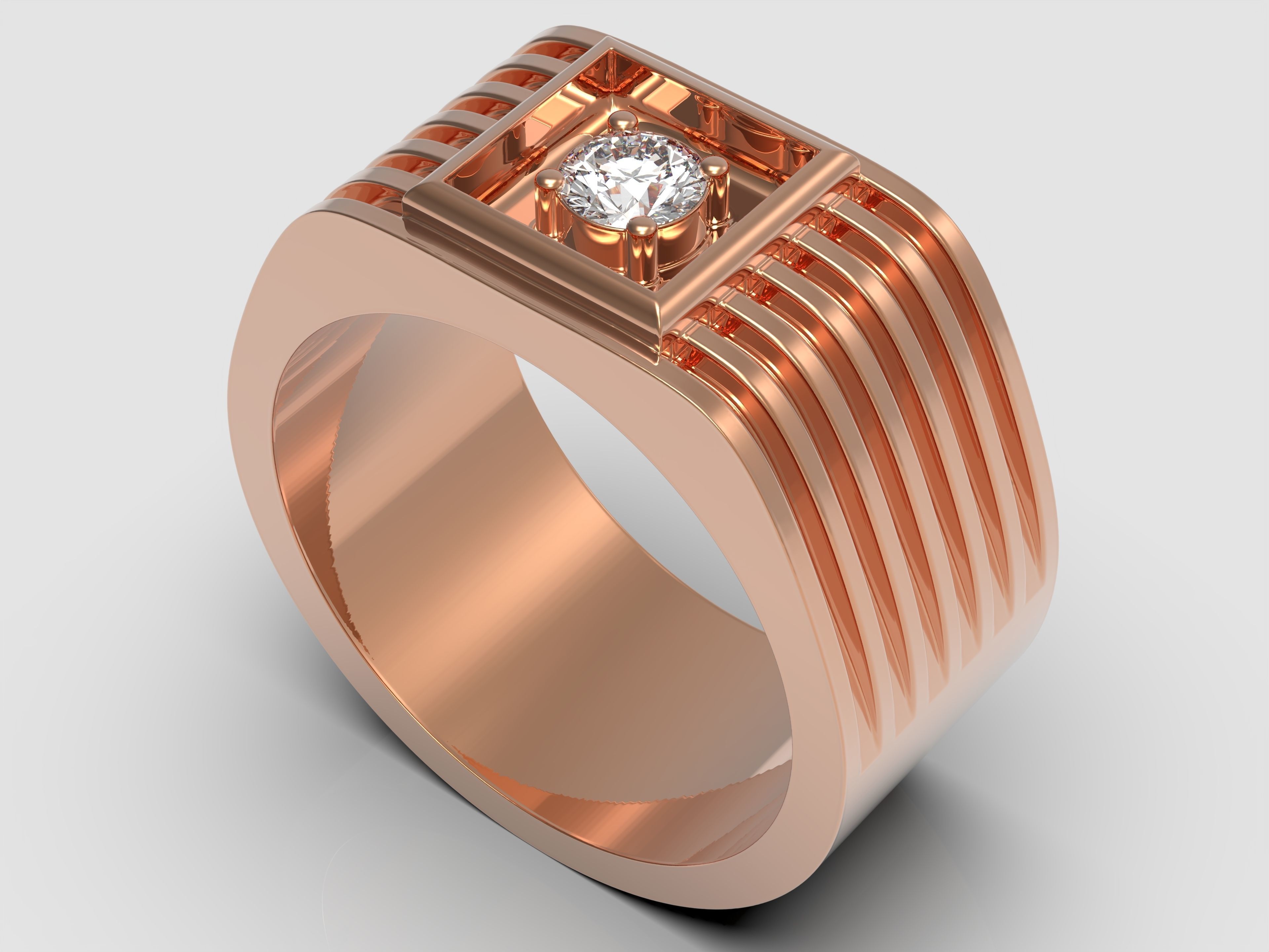 Ring with diamonds 3D print model_3