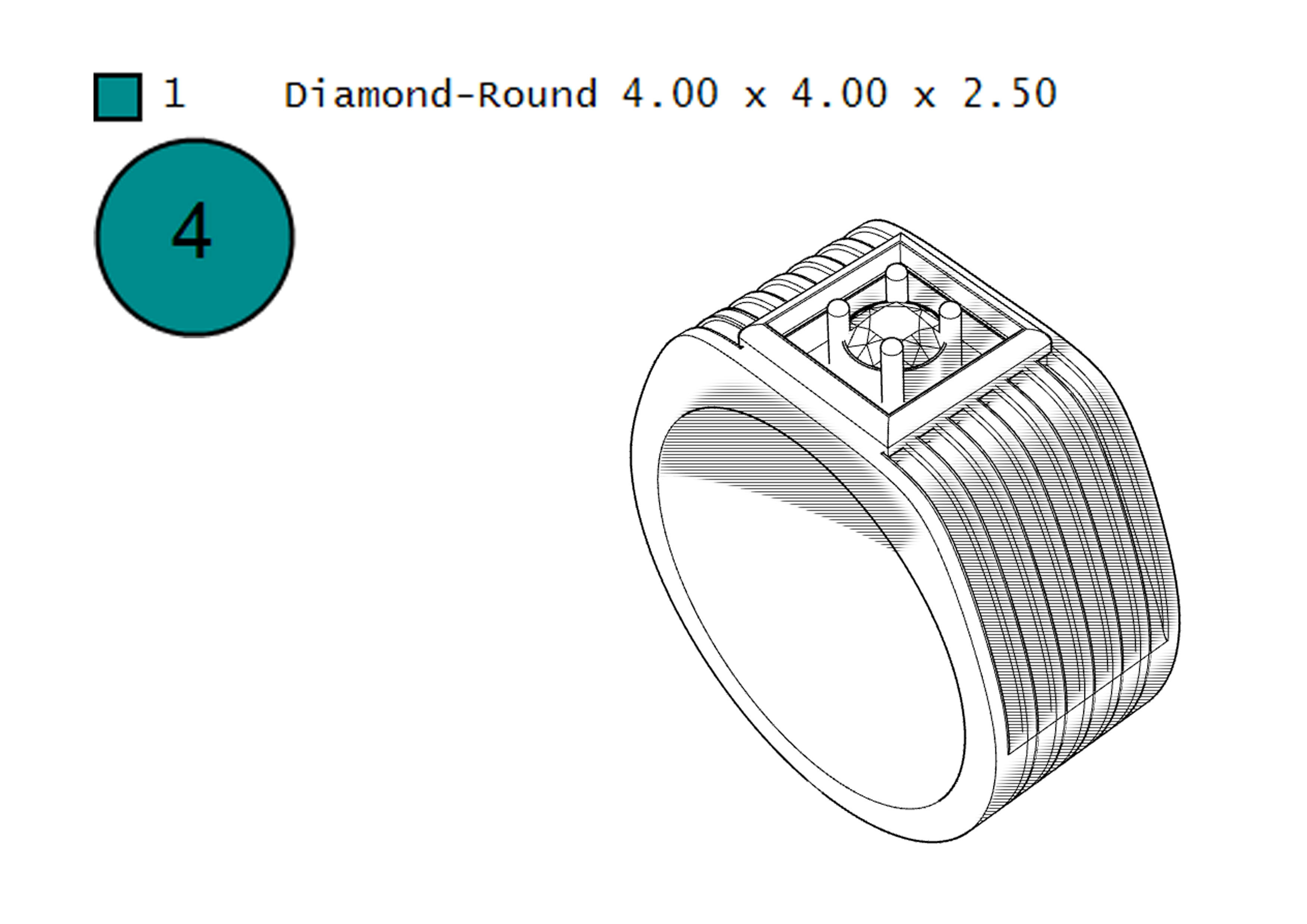 Ring with diamonds 3D print model_6