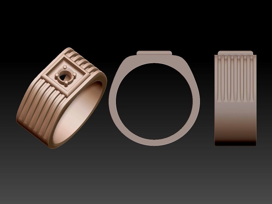 Ring with diamonds 3D print model_1