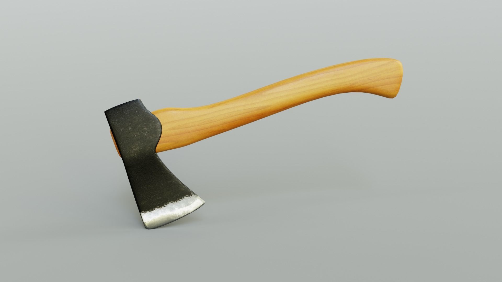  3 modern realistic models of axes in low and high poly  Low-poly 3D model_2