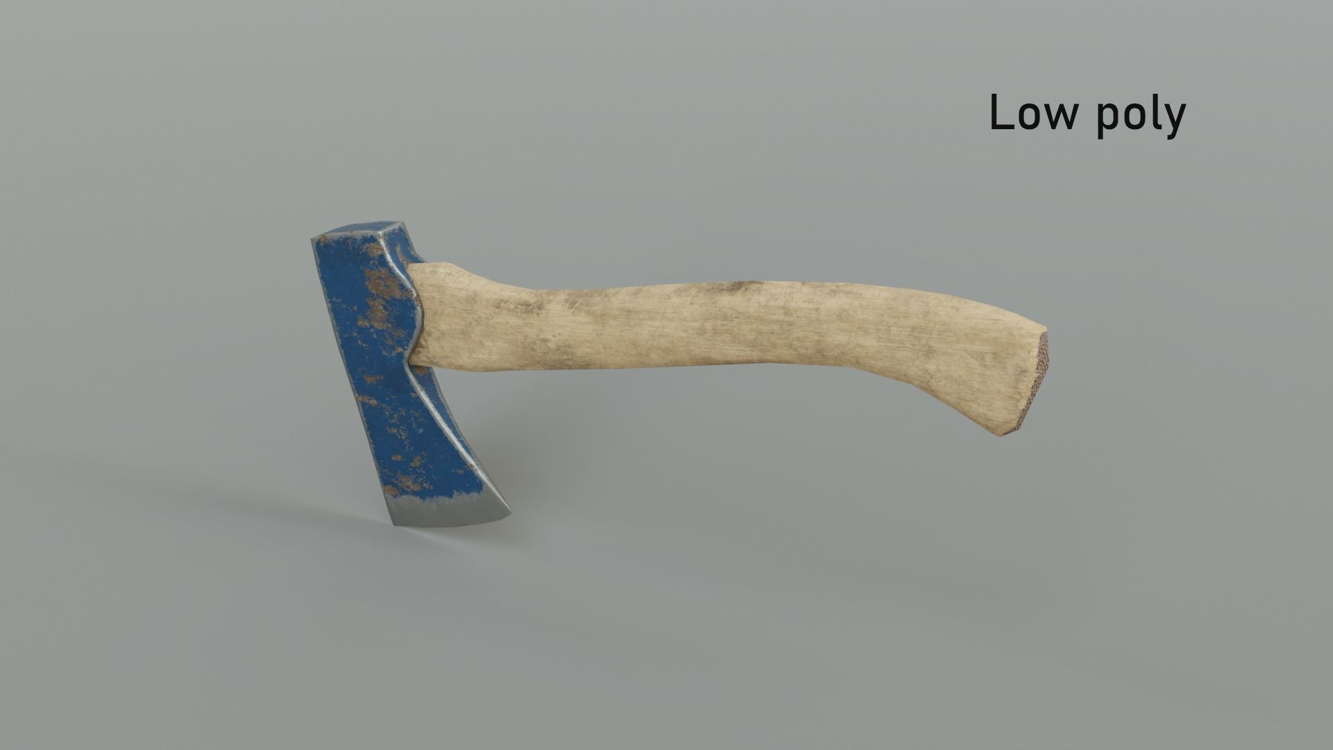  3 modern realistic models of axes in low and high poly  Low-poly 3D model_11