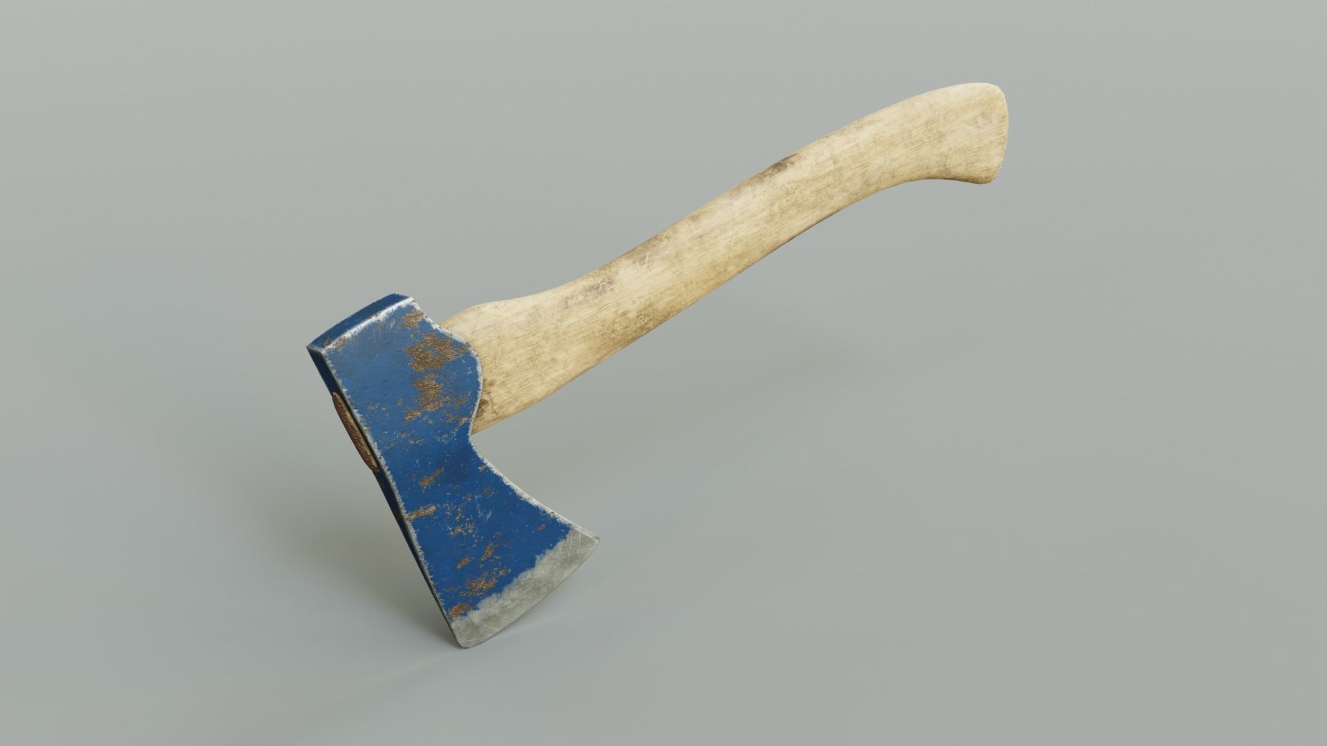  3 modern realistic models of axes in low and high poly  Low-poly 3D model_4
