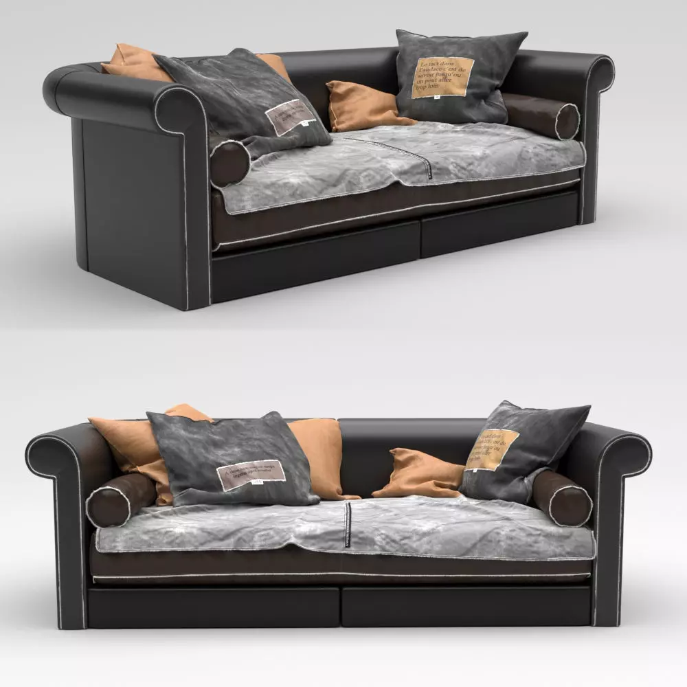 Alfred leather sofa Free 3D model