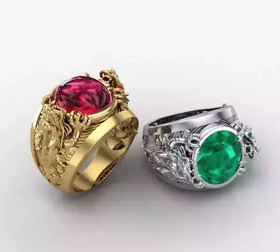 Dual Dragons Ring