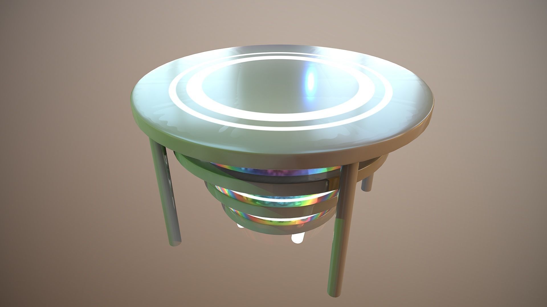 Futuristic Round Table Low-poly 3D model_4
