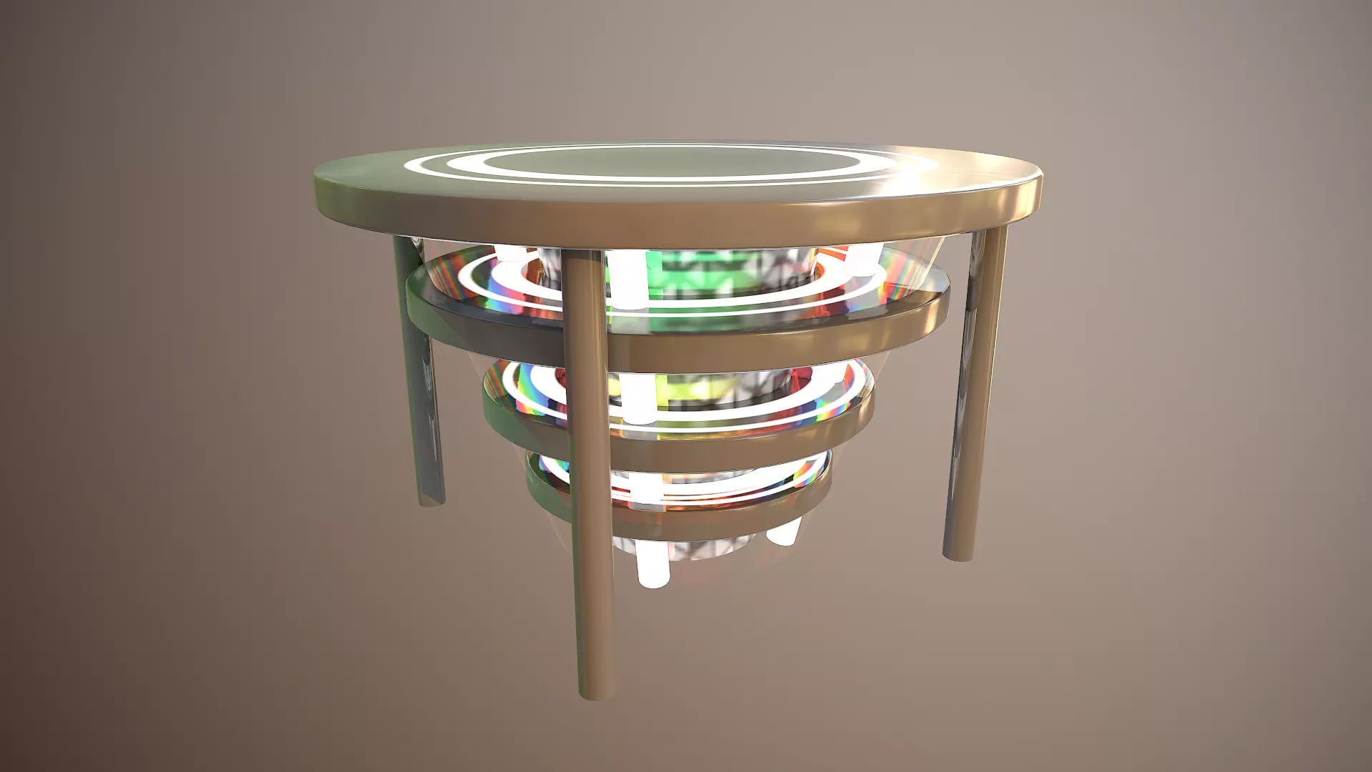 Futuristic Round Table Low-poly 3D model_0