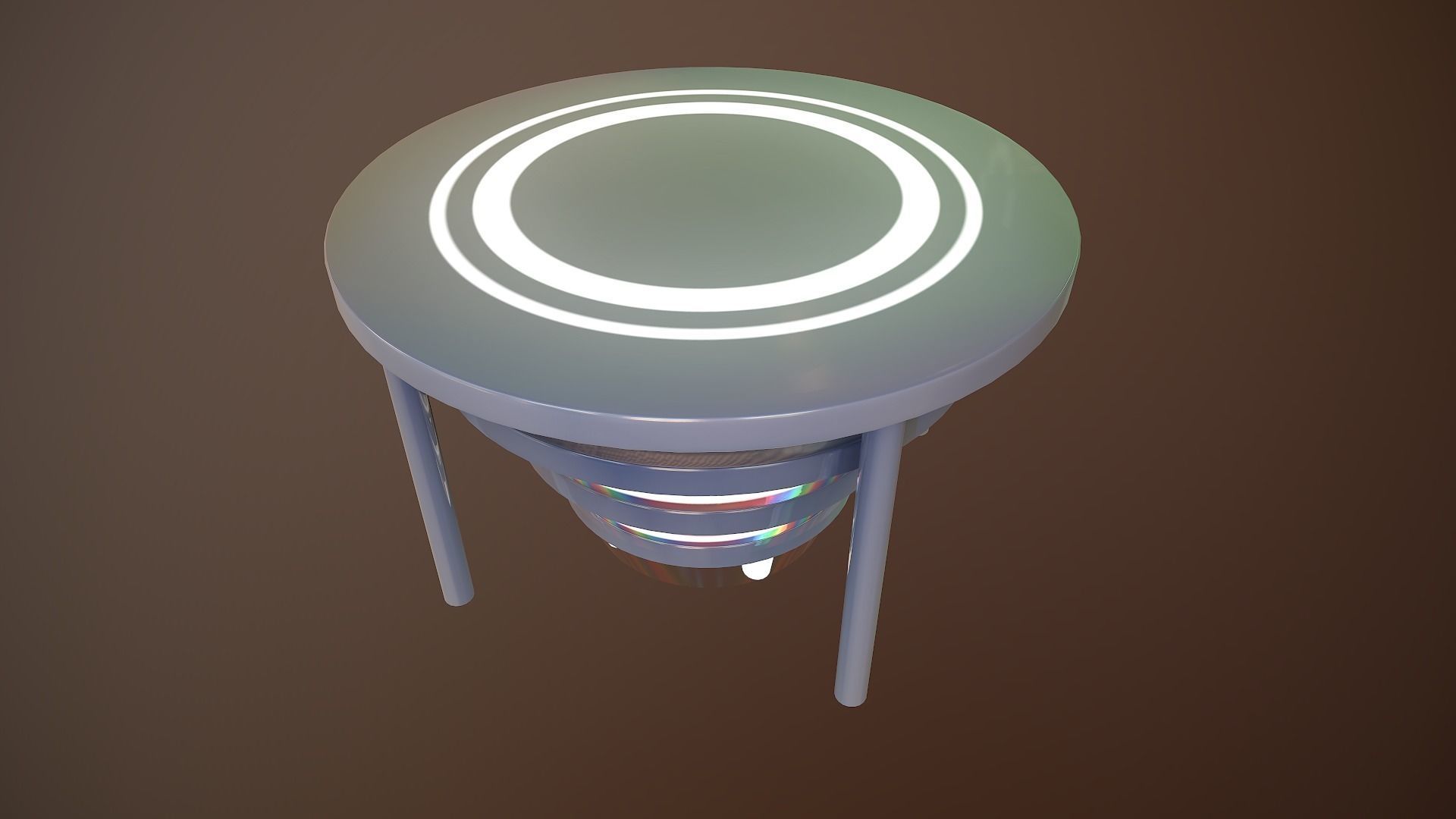 Futuristic Round Table Low-poly 3D model_2