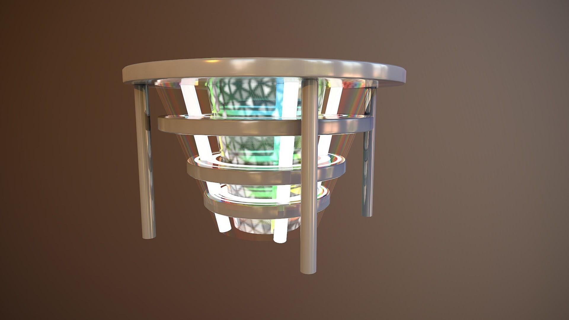 Futuristic Round Table Low-poly 3D model_1