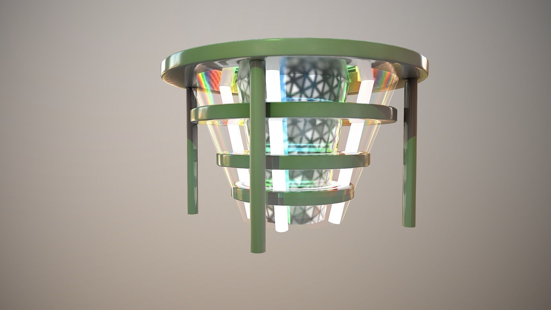 Futuristic Round Table Low-poly 3D model_3