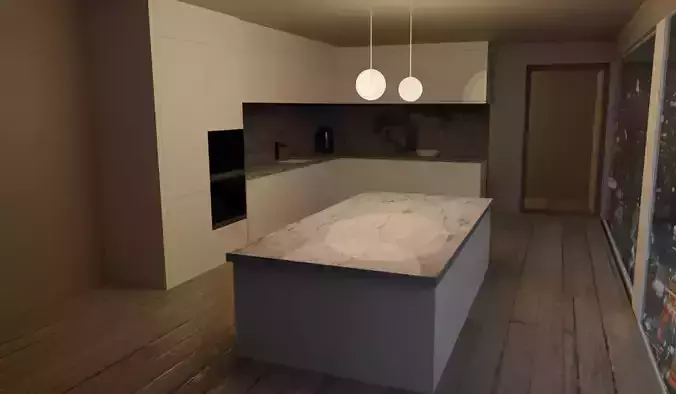 kitchen modern with marble counter tops