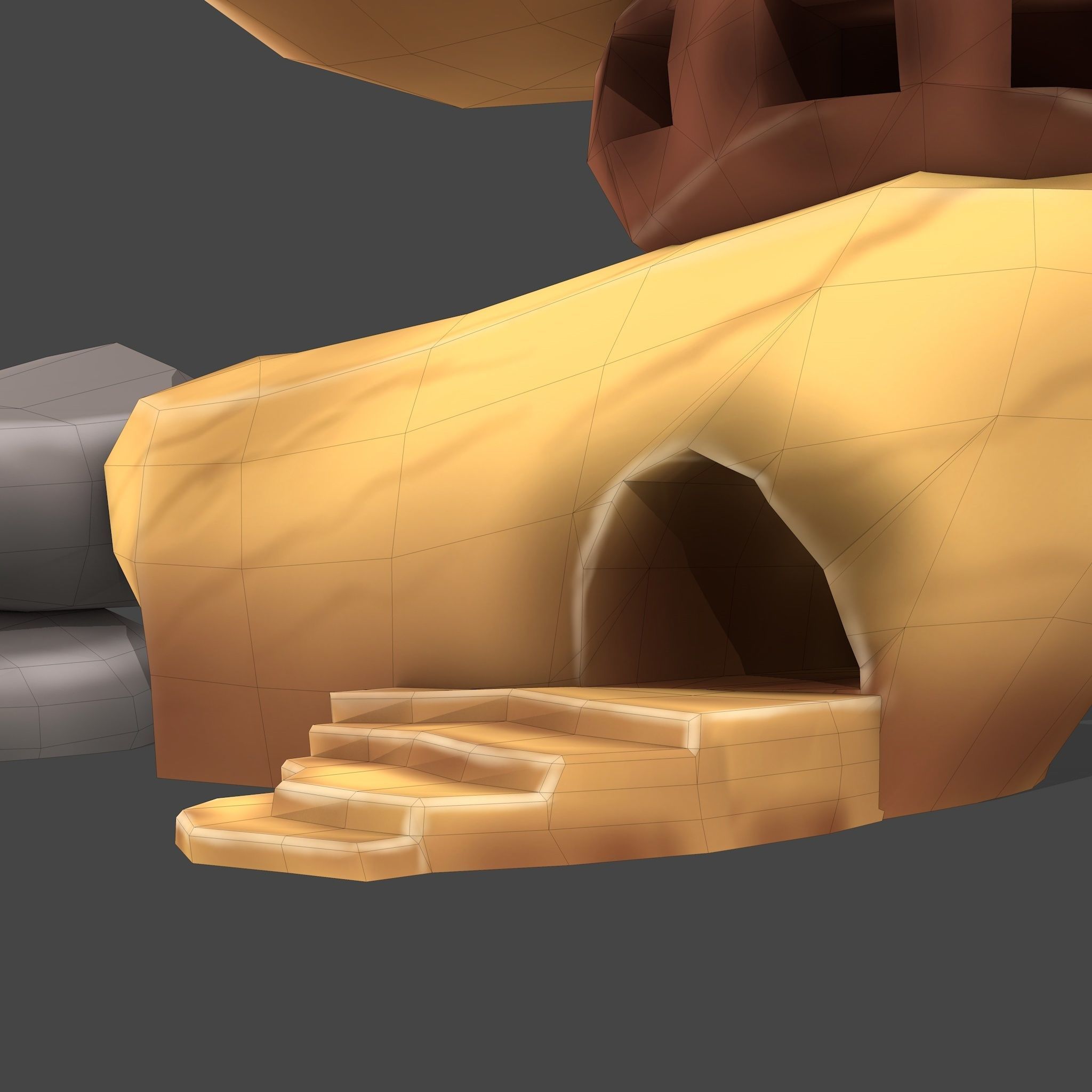 Stylized Cartoon Rock 3 Low-poly 3D model_18