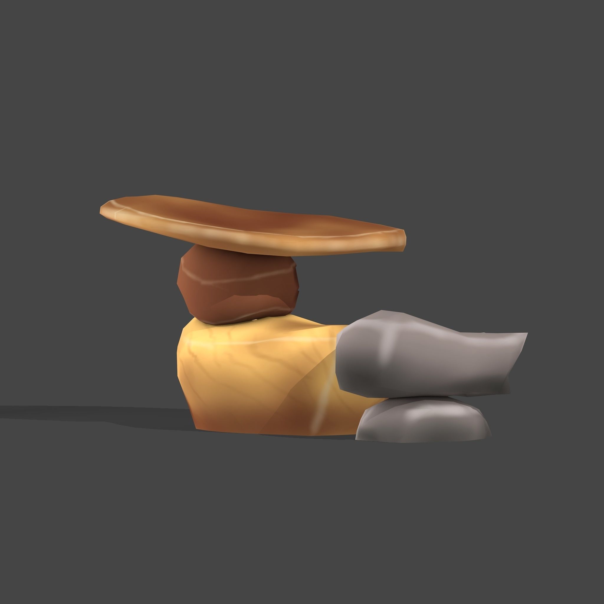 Stylized Cartoon Rock 3 Low-poly 3D model_3