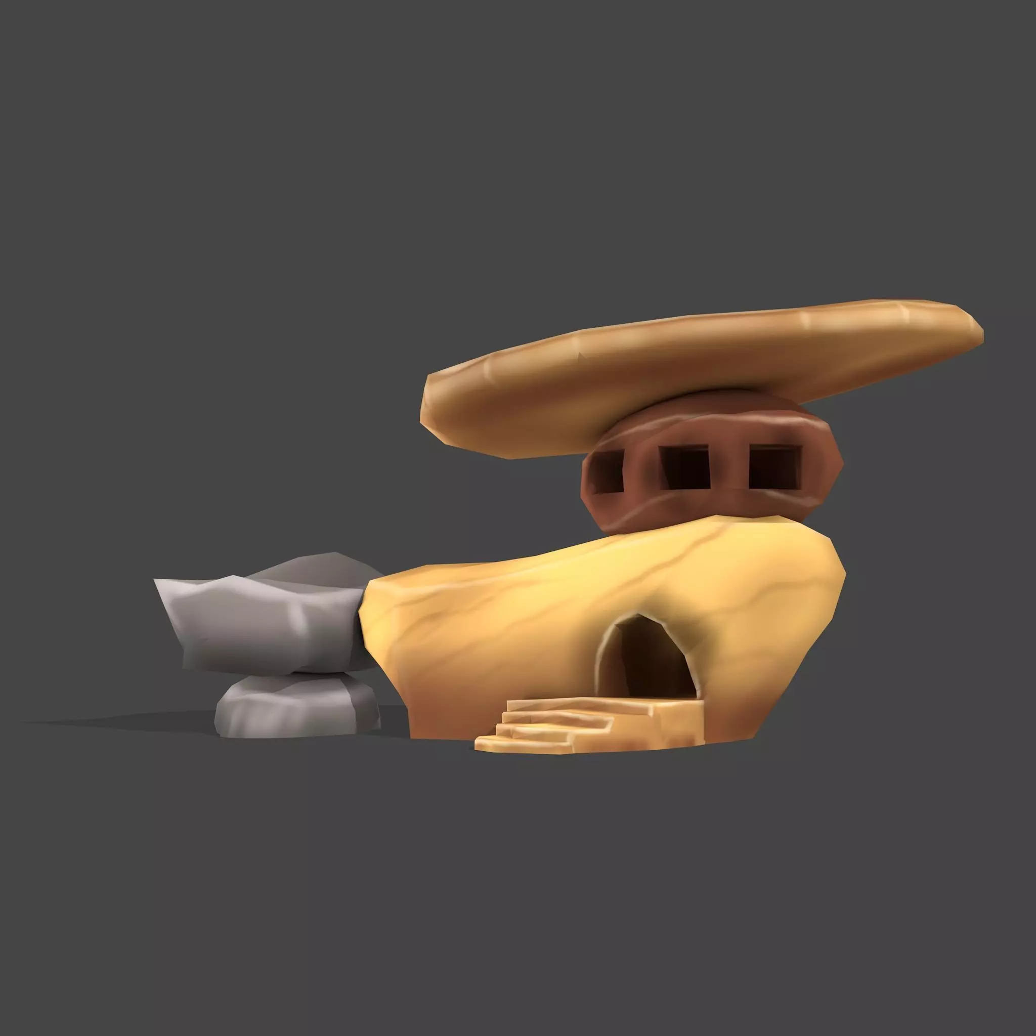 Stylized Cartoon Rock 3 Low-poly 3D model_0