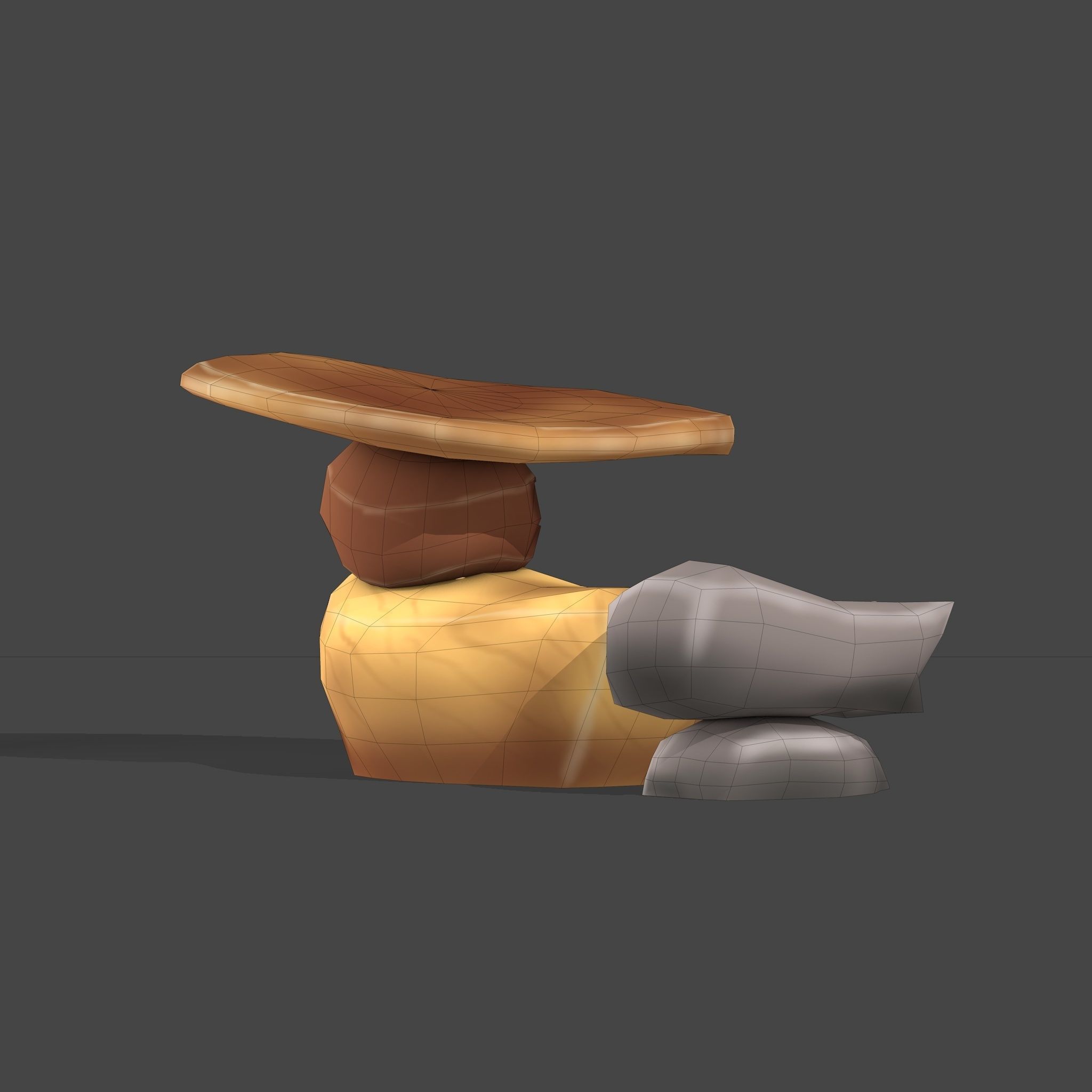 Stylized Cartoon Rock 3 Low-poly 3D model_13