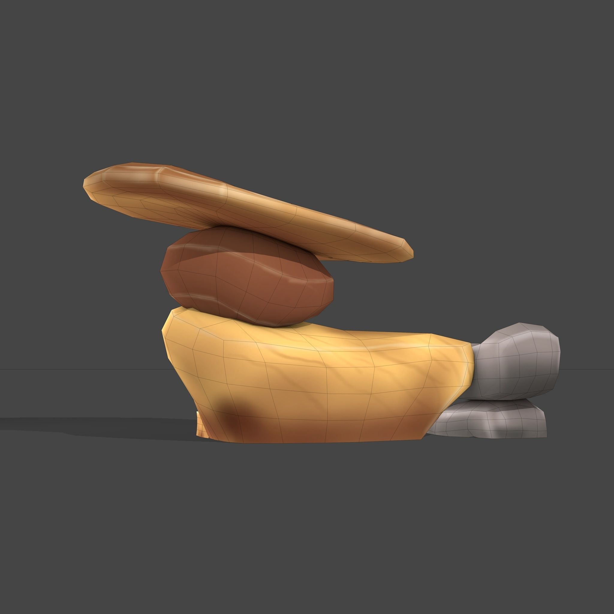 Stylized Cartoon Rock 3 Low-poly 3D model_12