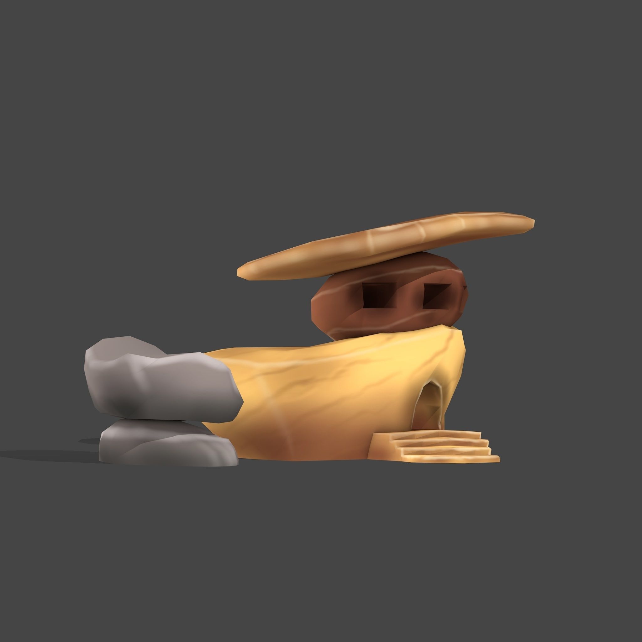 Stylized Cartoon Rock 3 Low-poly 3D model_4