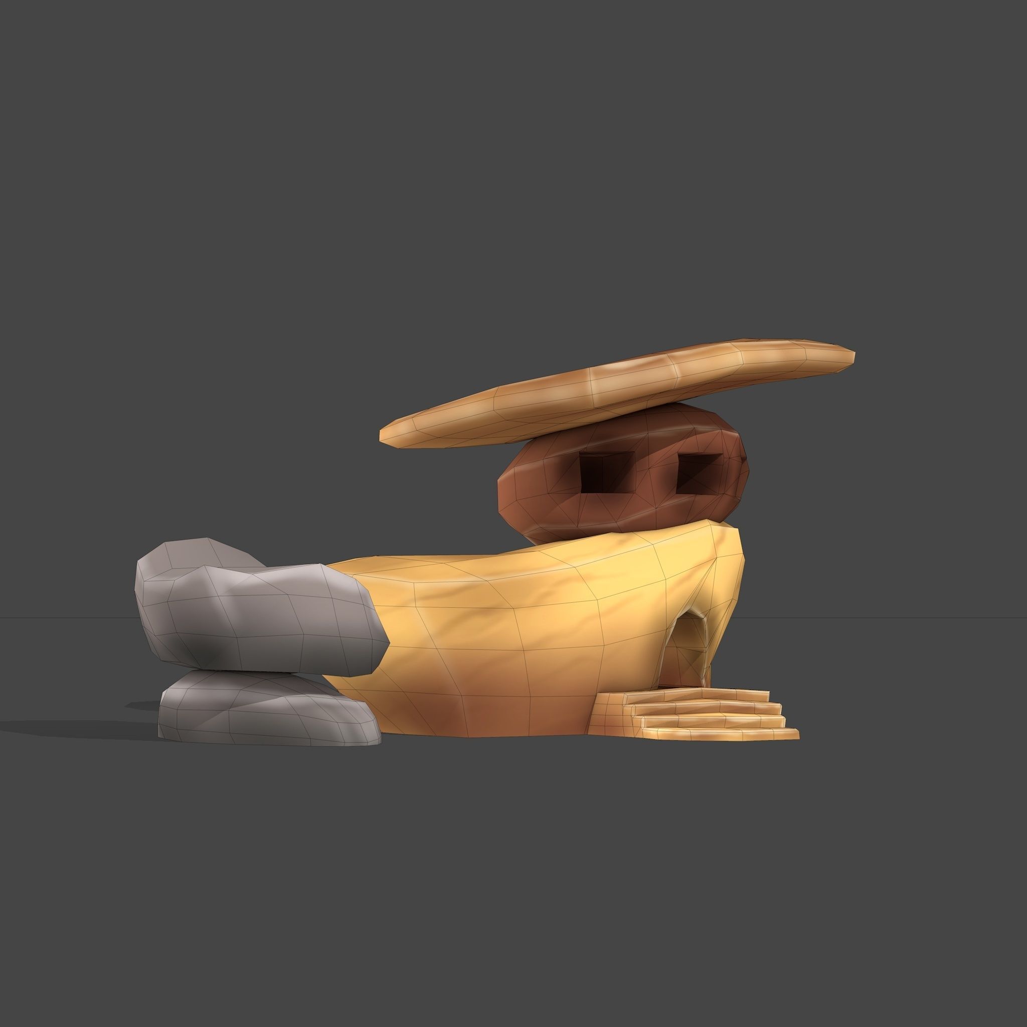 Stylized Cartoon Rock 3 Low-poly 3D model_14