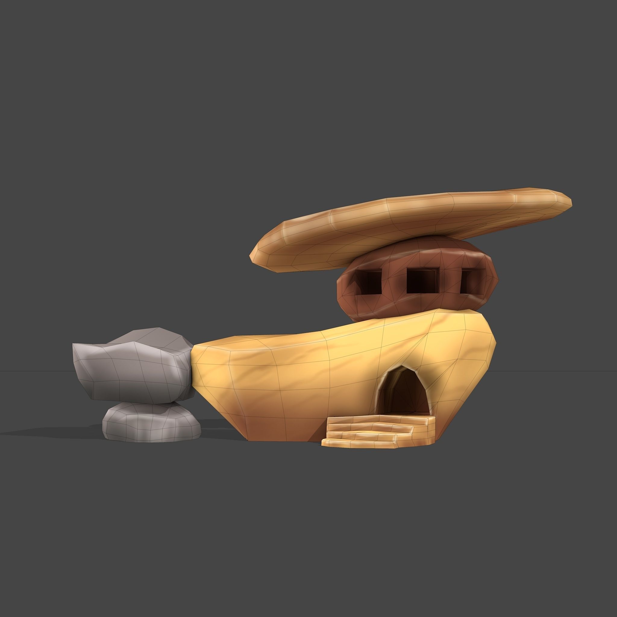 Stylized Cartoon Rock 3 Low-poly 3D model_15