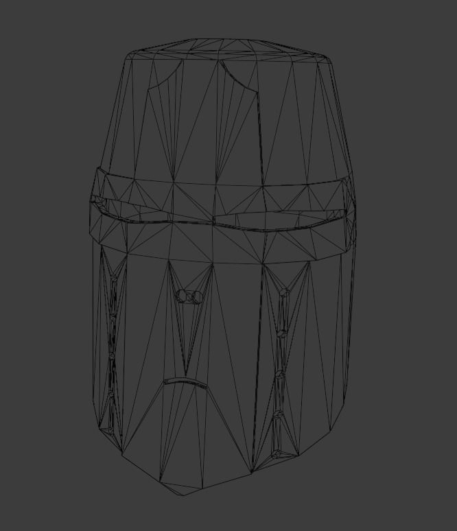 Medieval metal helmet gold mask element ornamental Low-poly 3D model_6