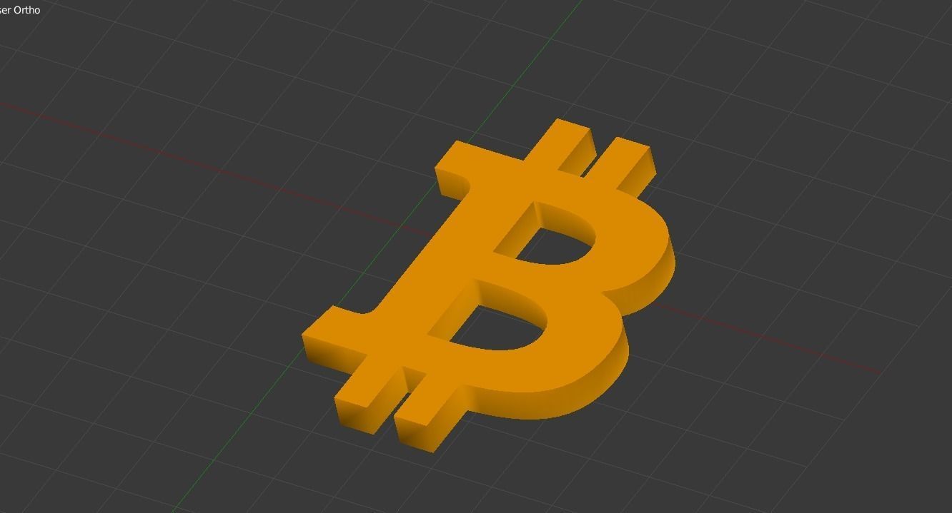 BTC logo 3D model 3D model_2