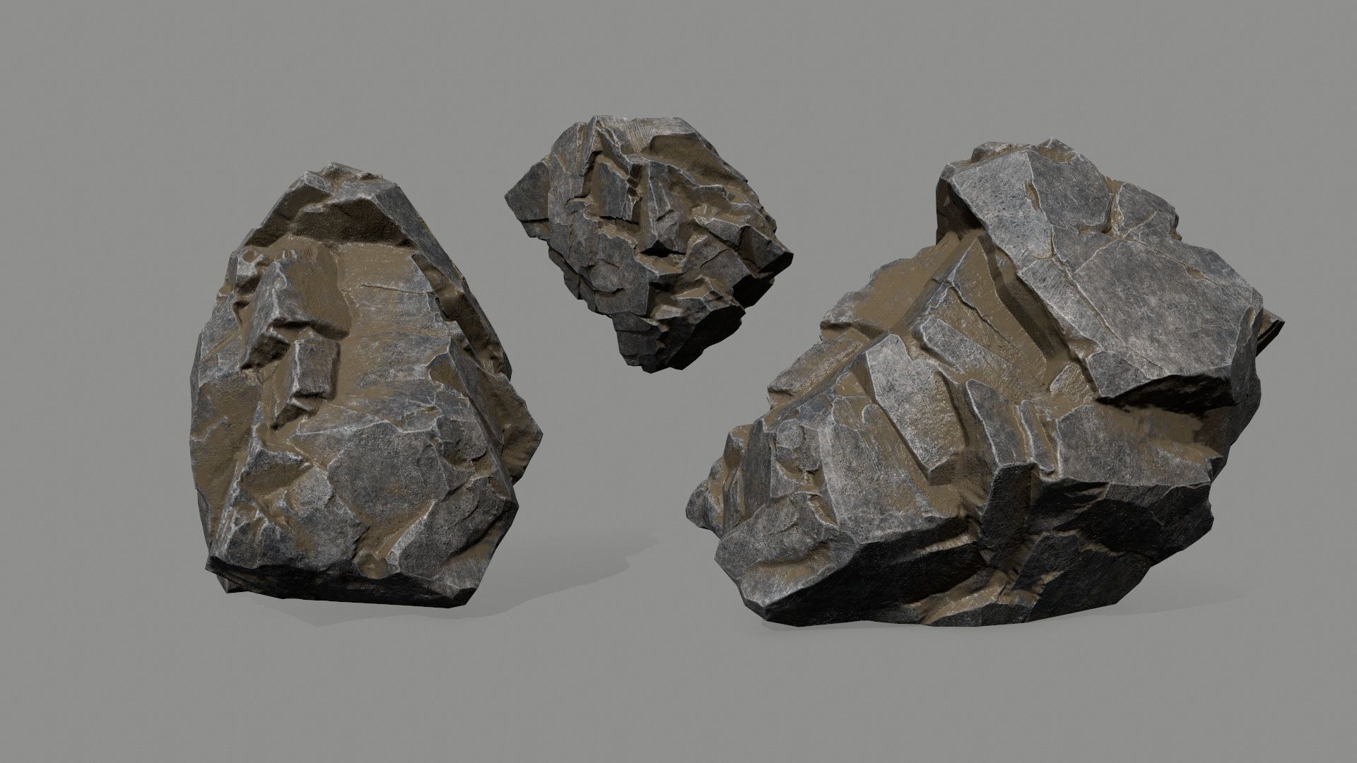 ruin set stone structure Low-poly 3D model_28