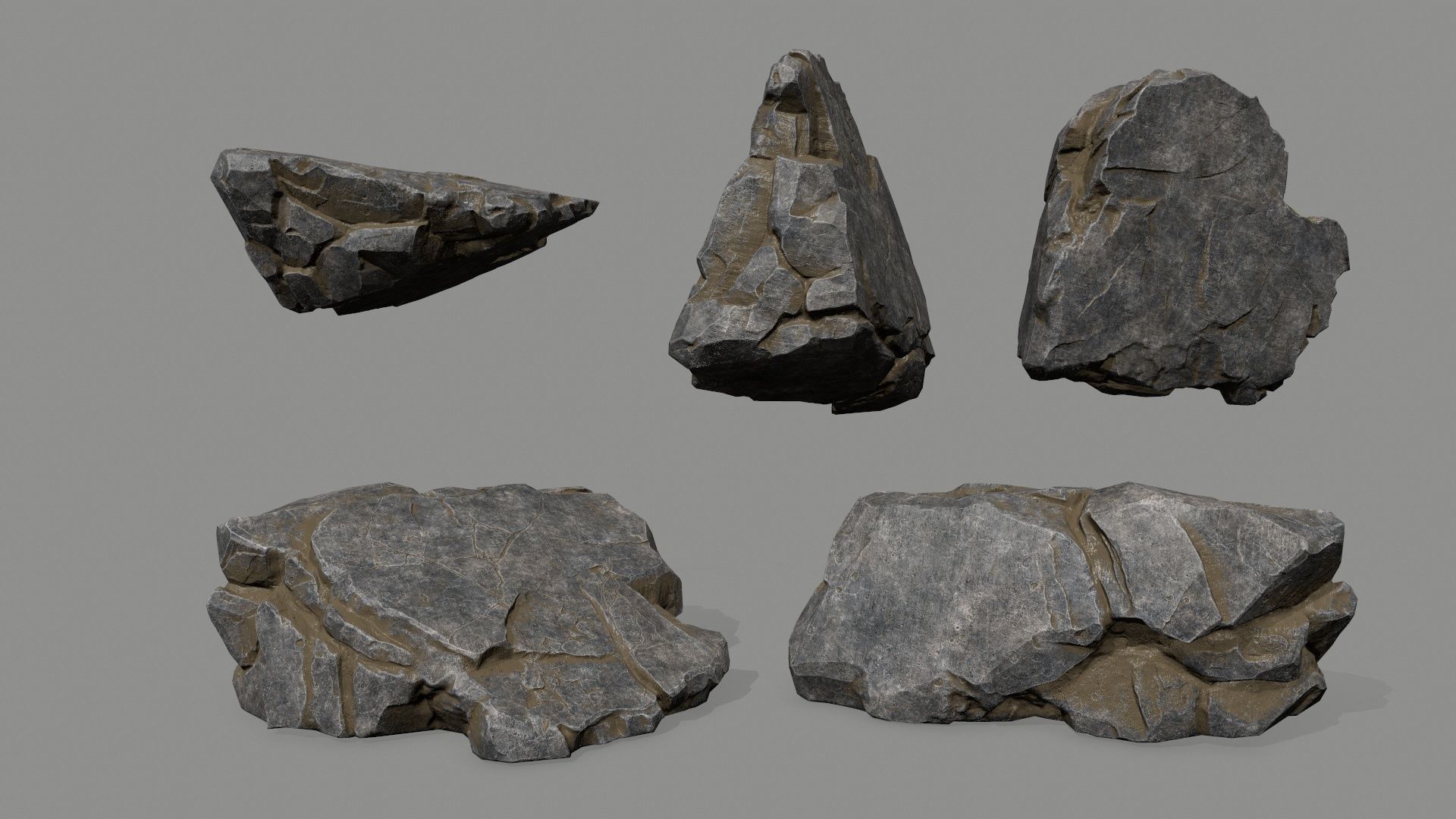 ruin set stone structure Low-poly 3D model_29