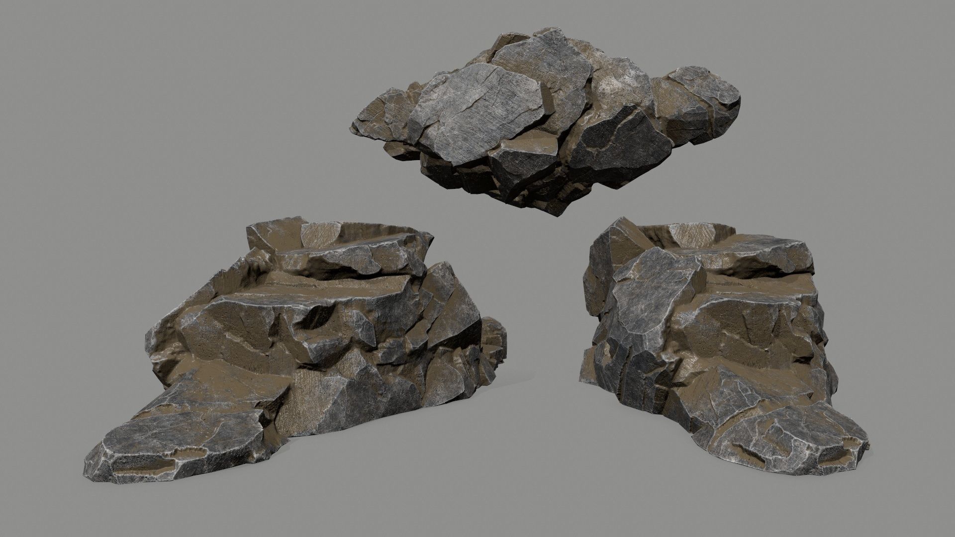 ruin set stone structure Low-poly 3D model_26