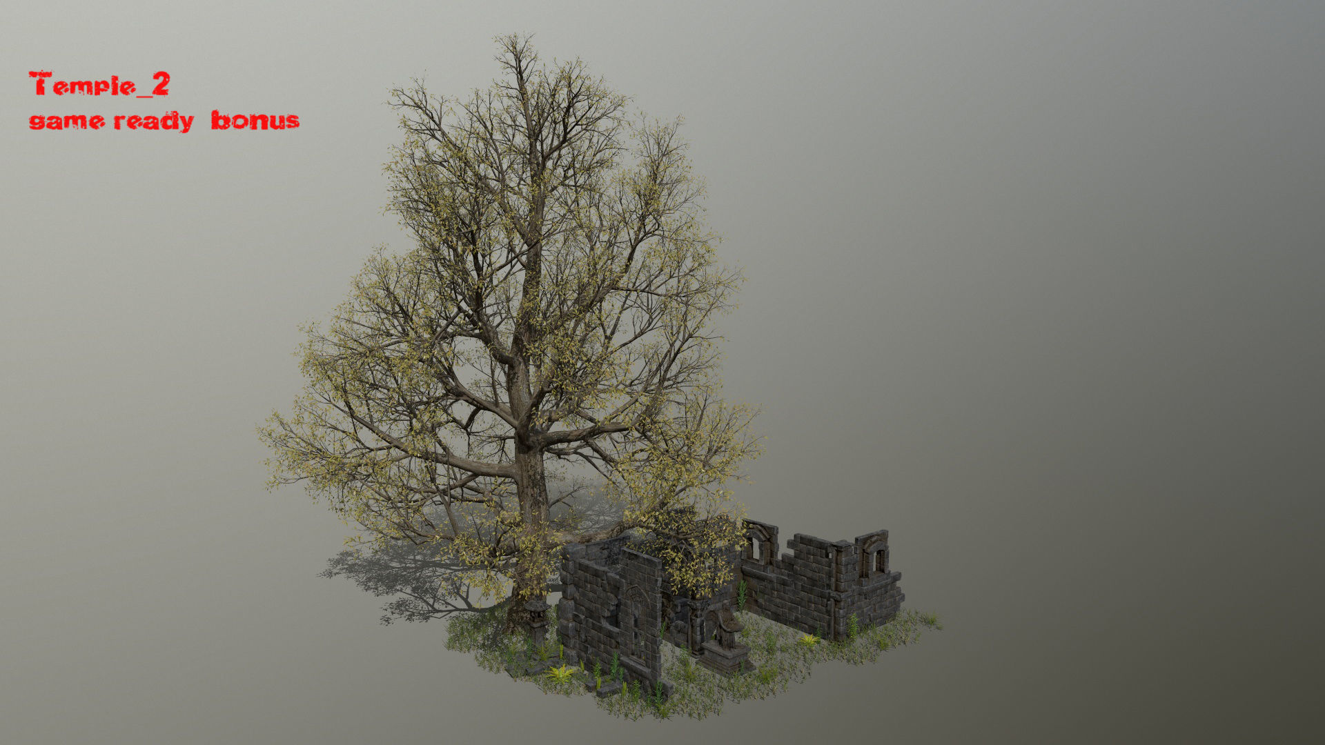 ruin set stone structure Low-poly 3D model_1