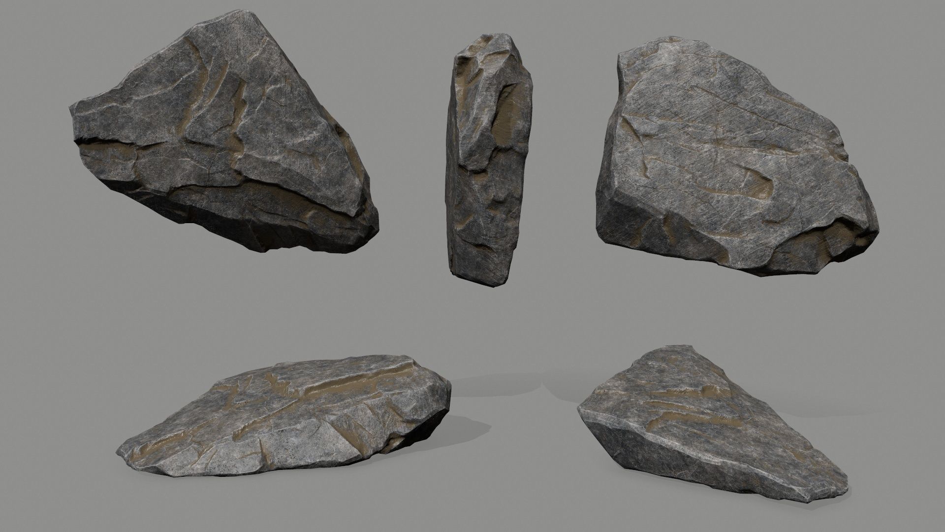 ruin set stone structure Low-poly 3D model_30