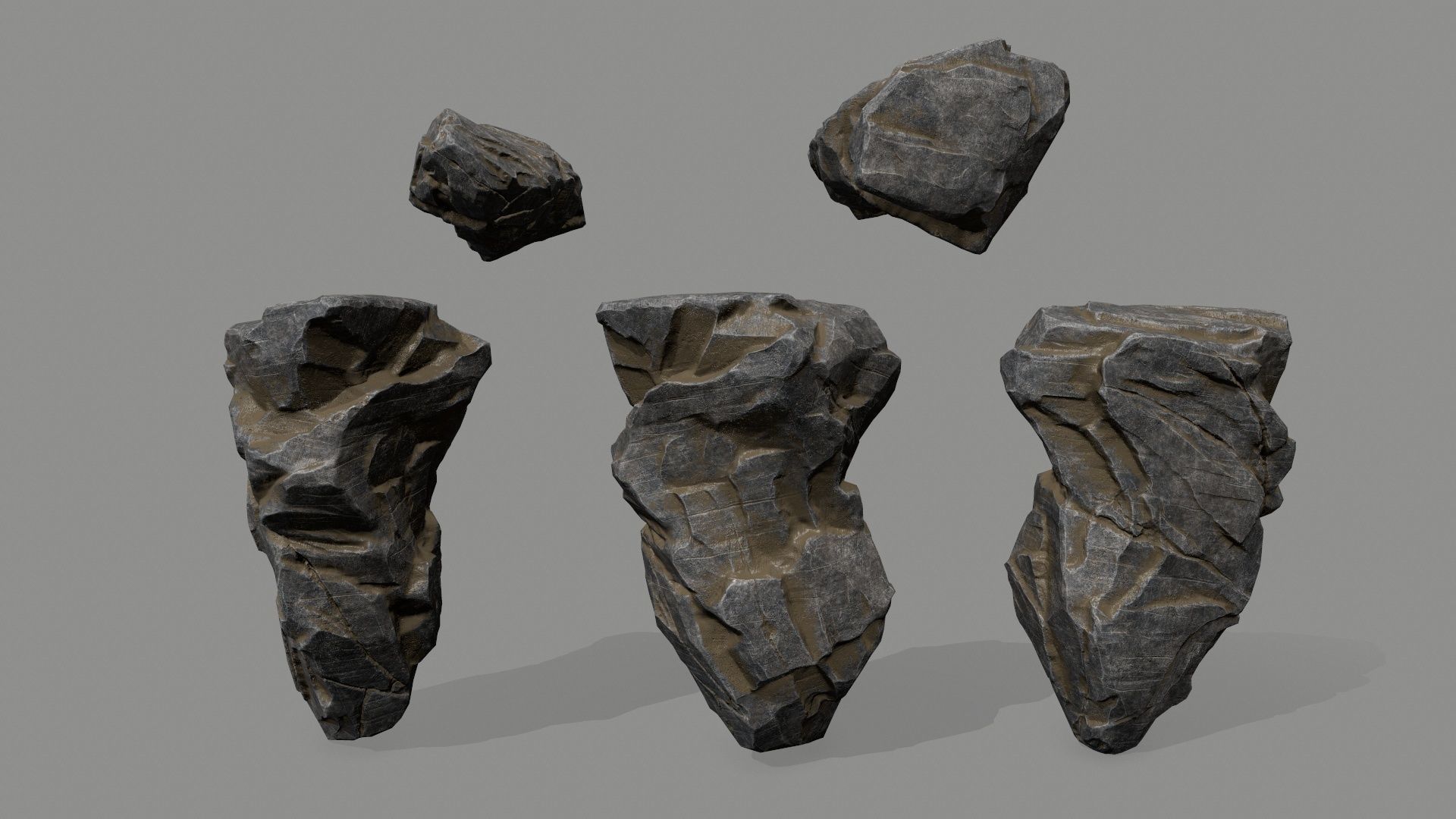 ruin set stone structure Low-poly 3D model_31