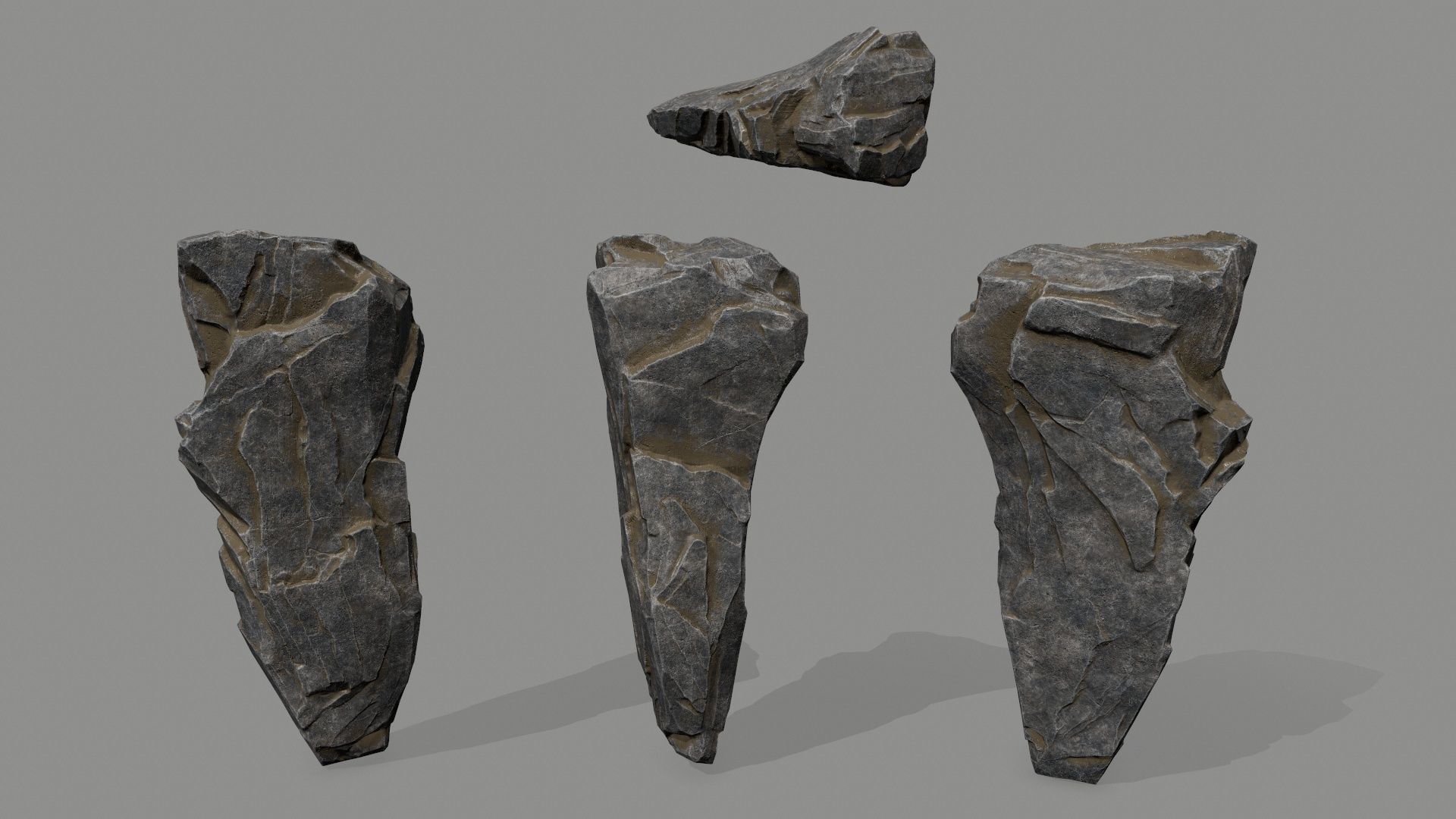 ruin set stone structure Low-poly 3D model_32
