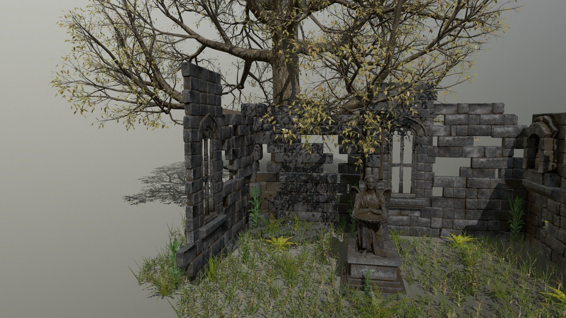 ruin set stone structure Low-poly 3D model_15