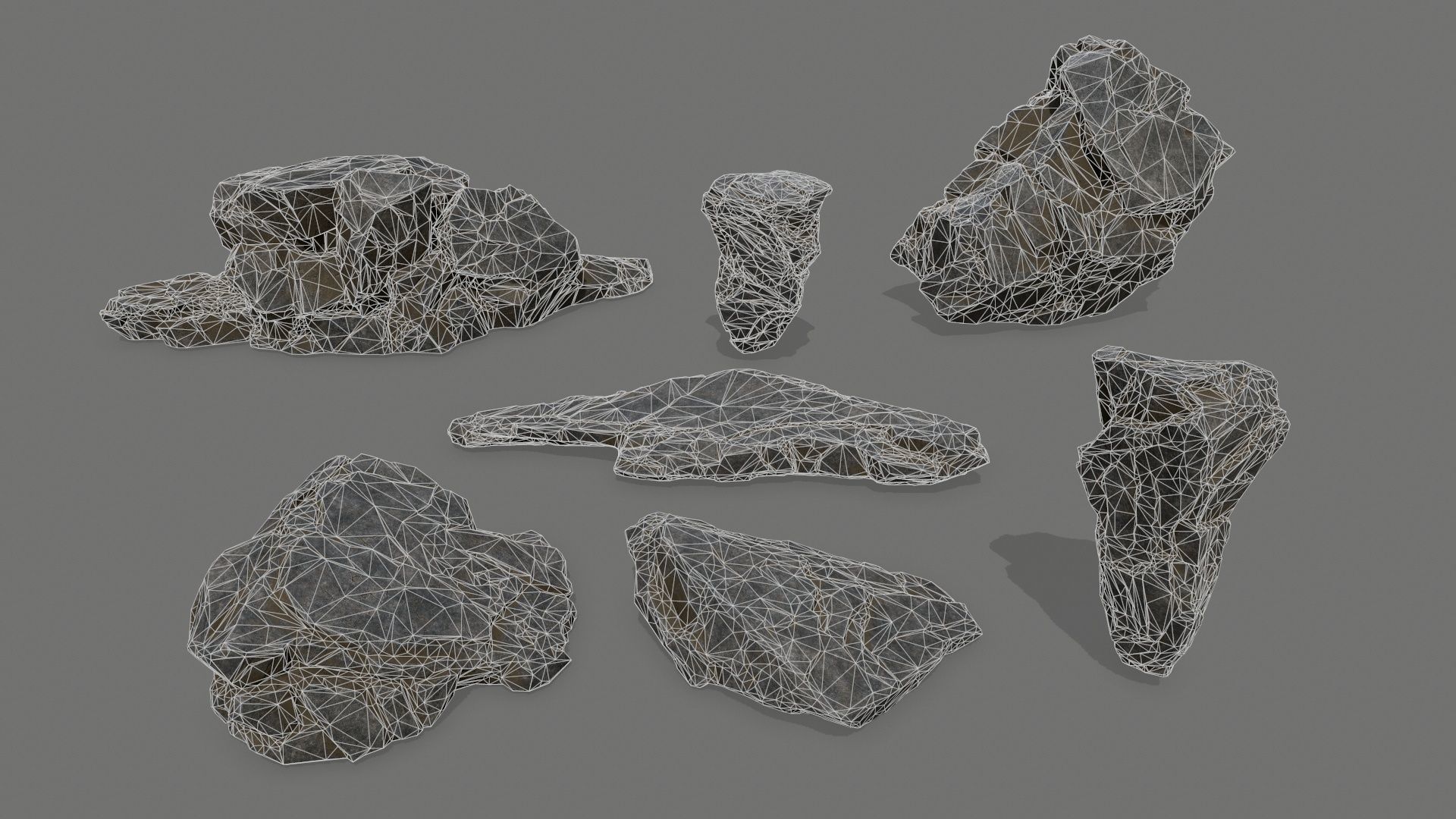 ruin set stone structure Low-poly 3D model_34