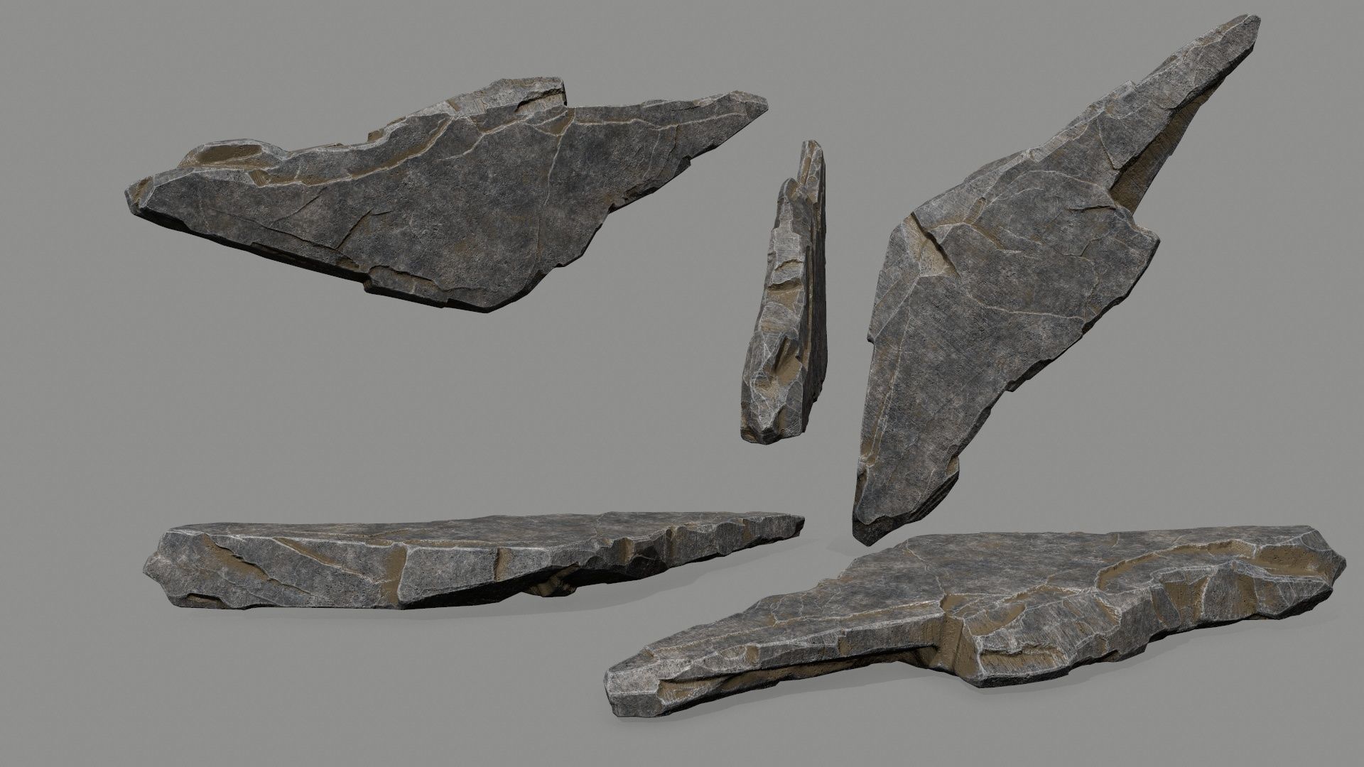 ruin set stone structure Low-poly 3D model_27