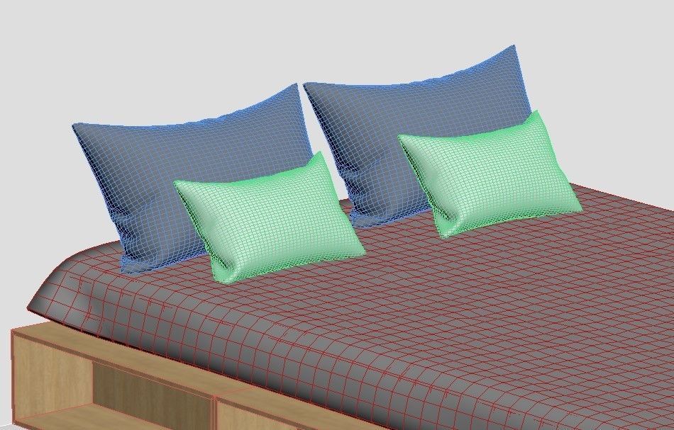 bed for bedroom Low-poly 3D model_5
