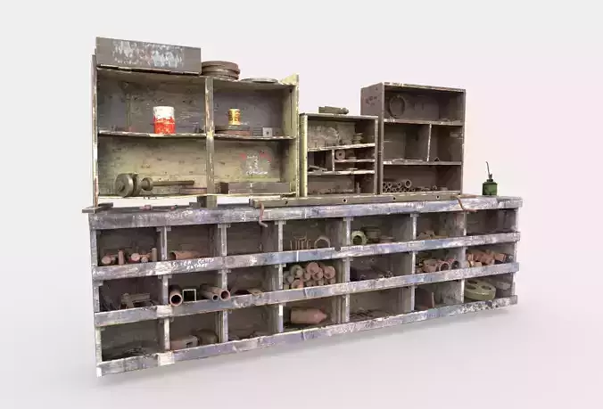 Used Workbench with  parts  3D model