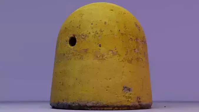 Concrete road bollards 01 high-poly