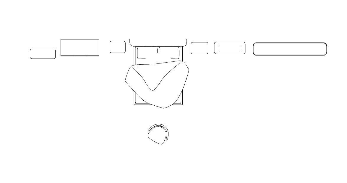 Bedroom Set with furniture and bed 3D model_4