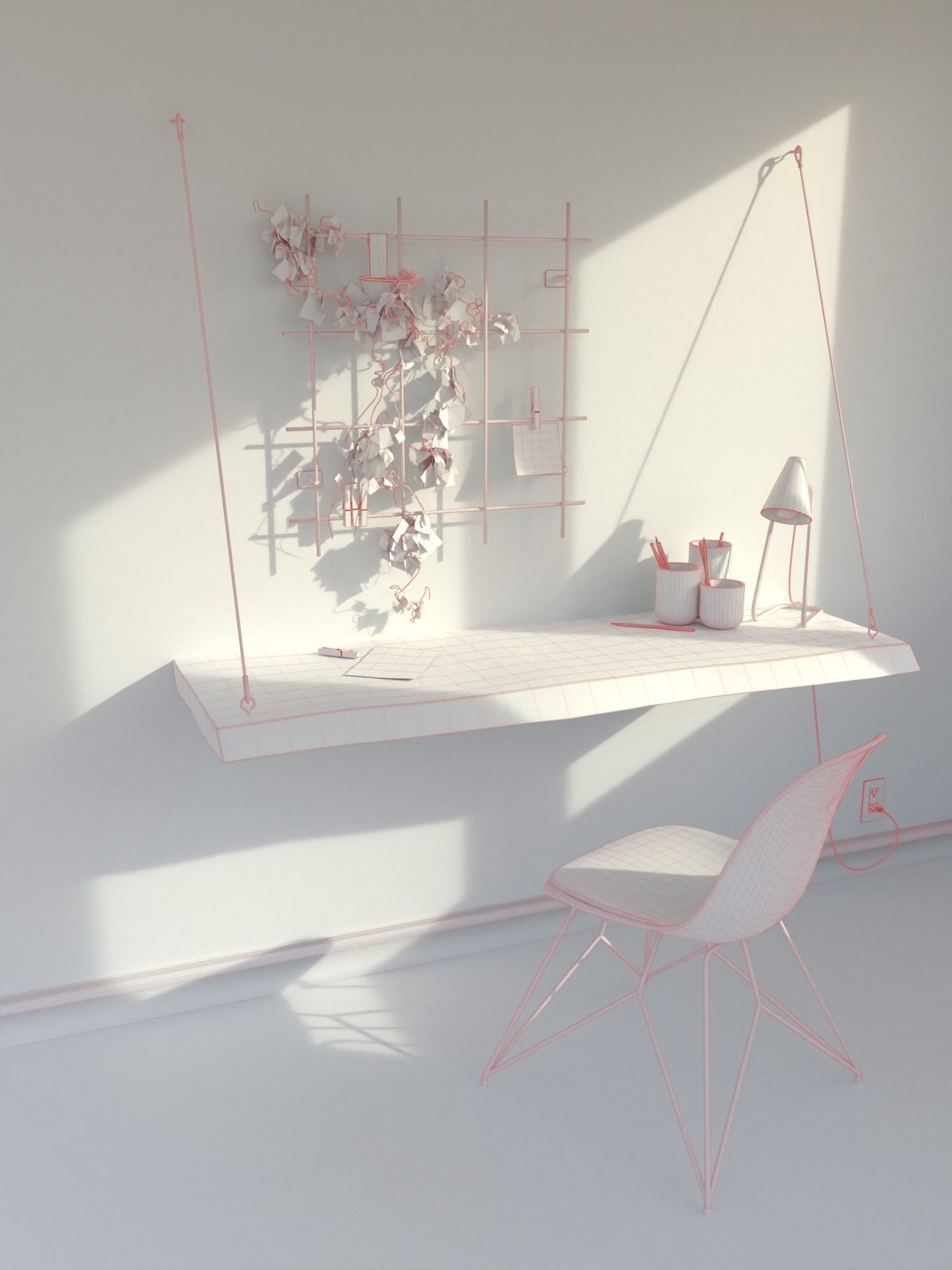 3D Scene - Interior set - Modern workplace 3D model_2