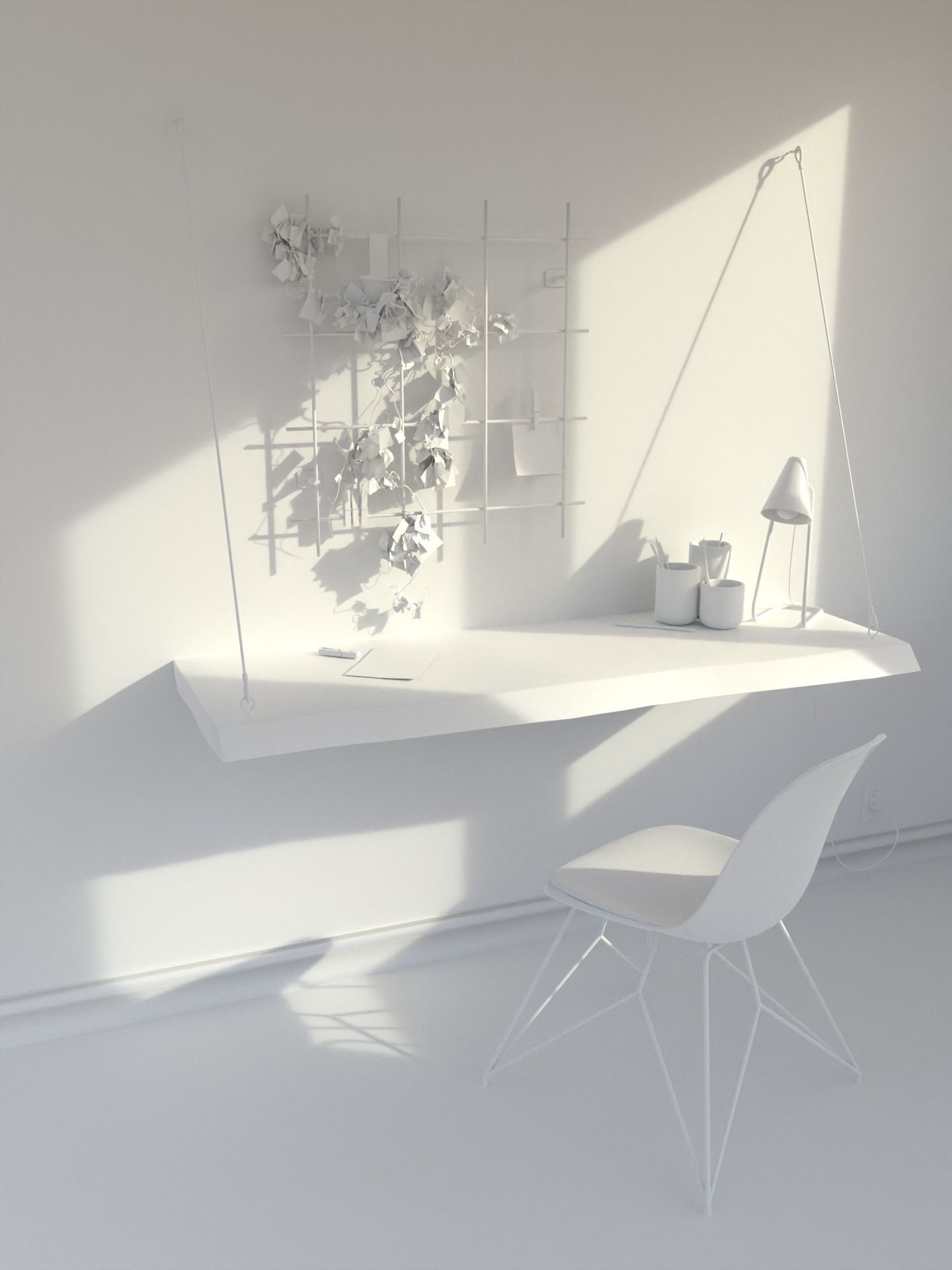 3D Scene - Interior set - Modern workplace 3D model_1