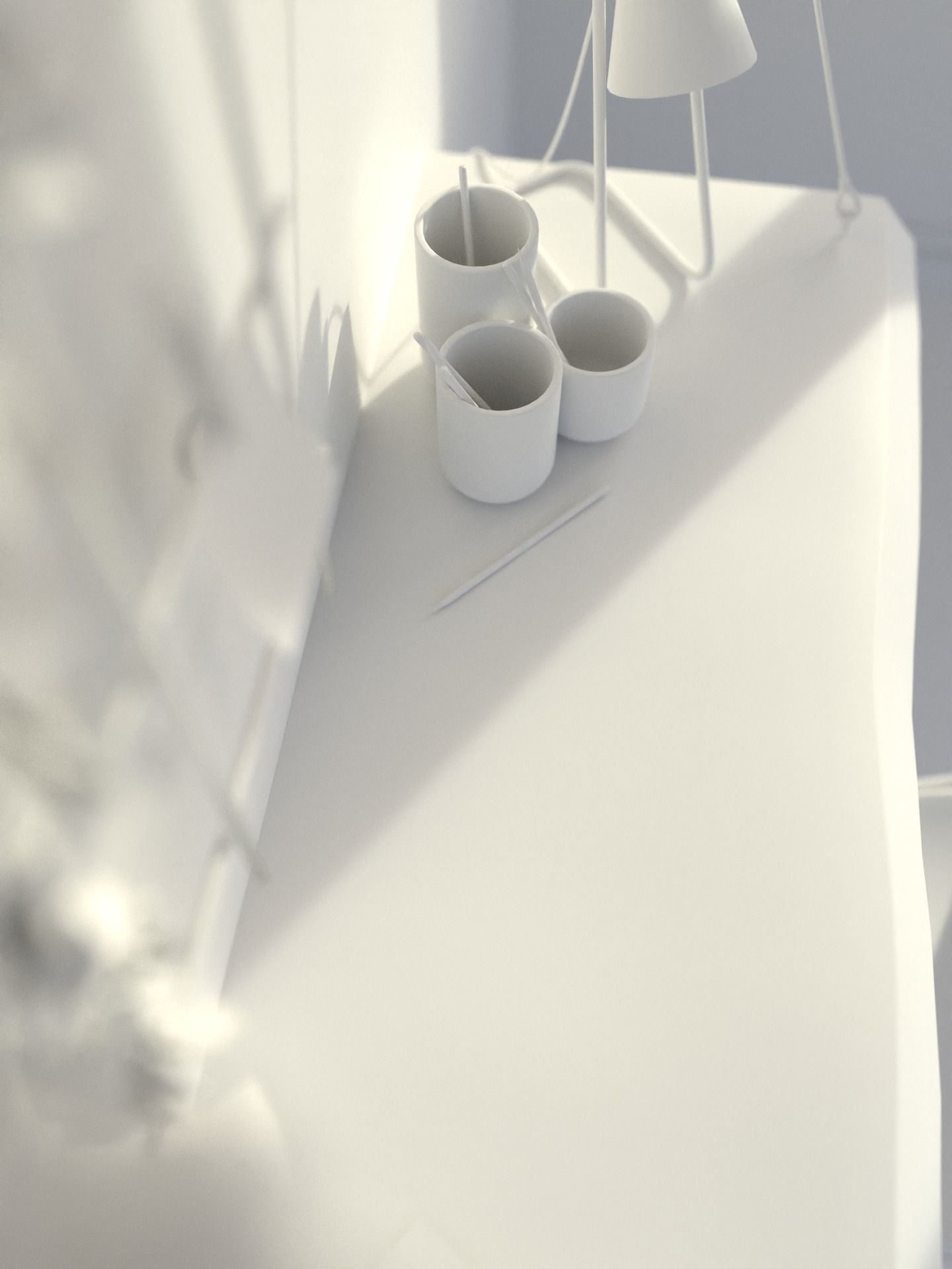 3D Scene - Interior set - Modern workplace 3D model_10