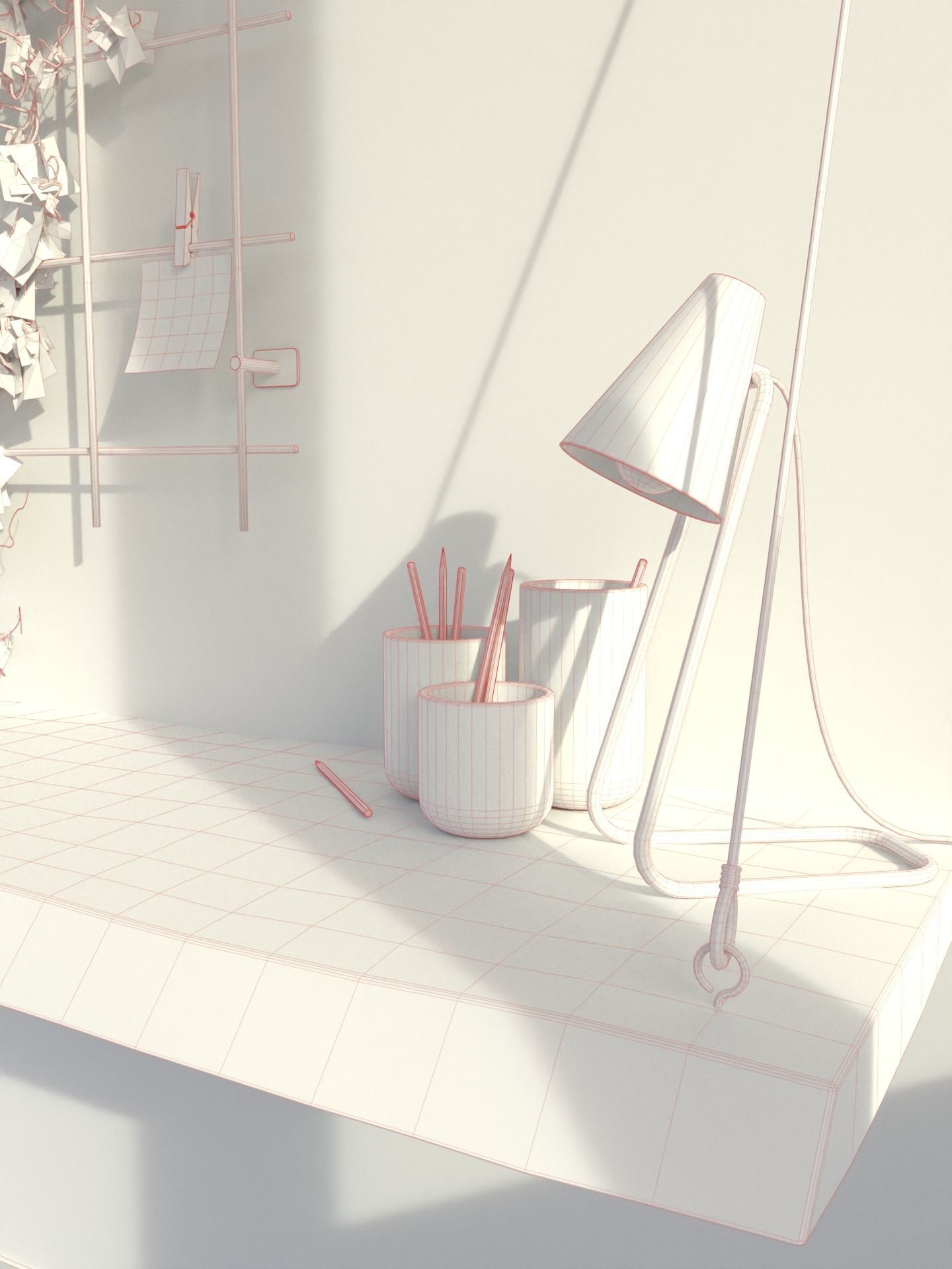 3D Scene - Interior set - Modern workplace 3D model_5